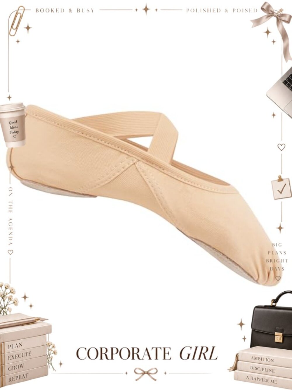 Stretch Canvas Ballet Dance Slippers Split Suede Sole Flats
